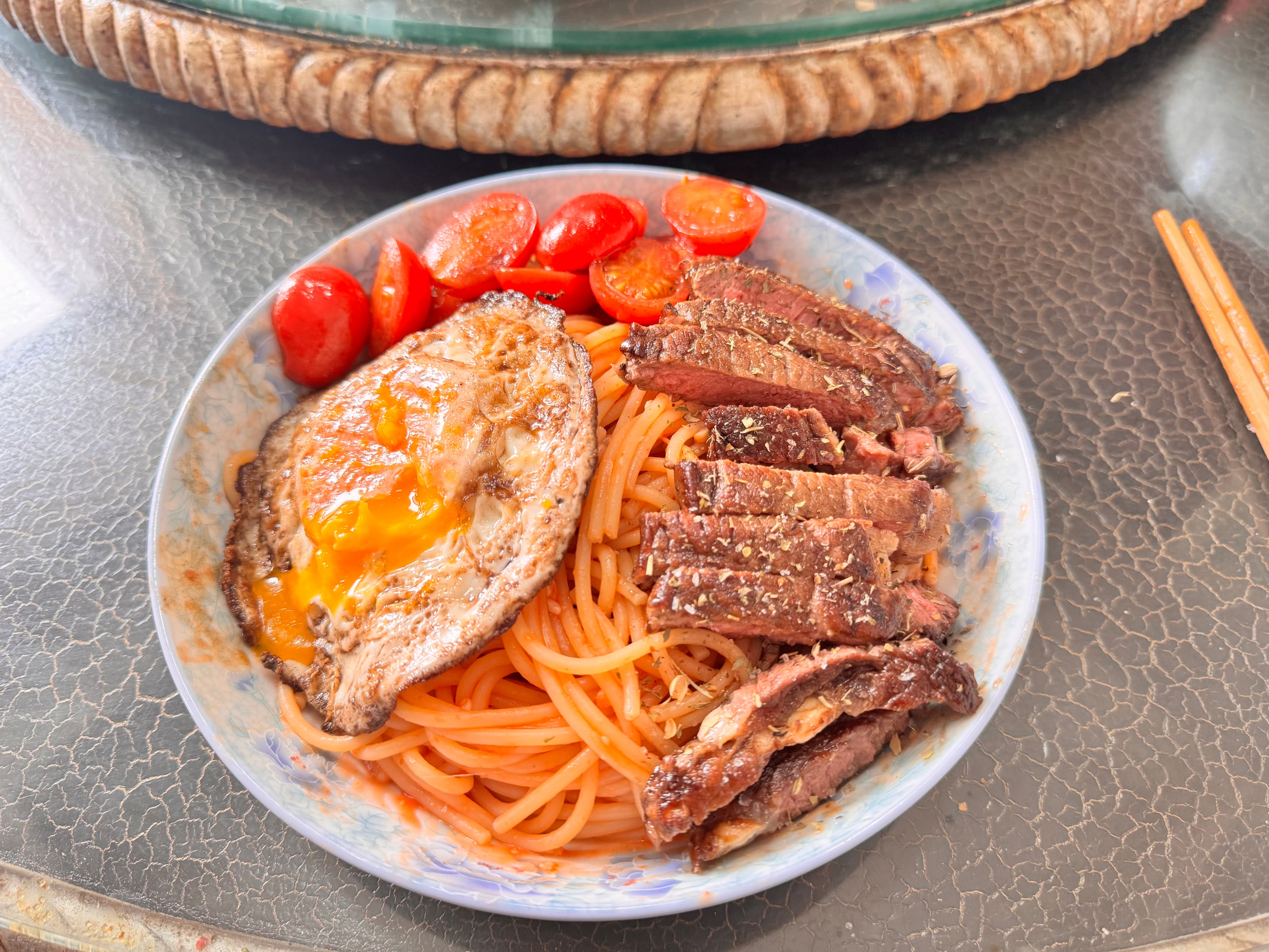 0222 第一次做牛排意面